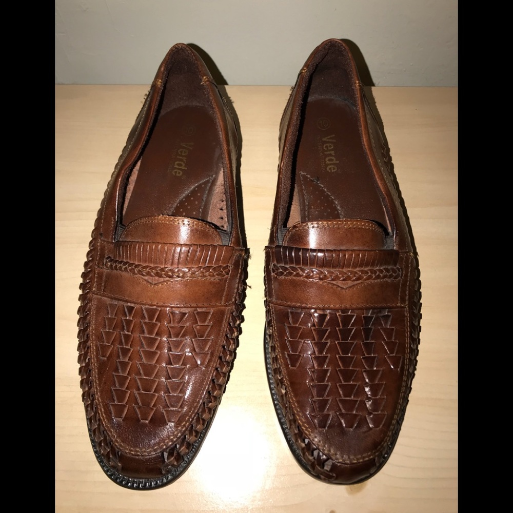 Verde International Men’s Leather Weaved Shoes